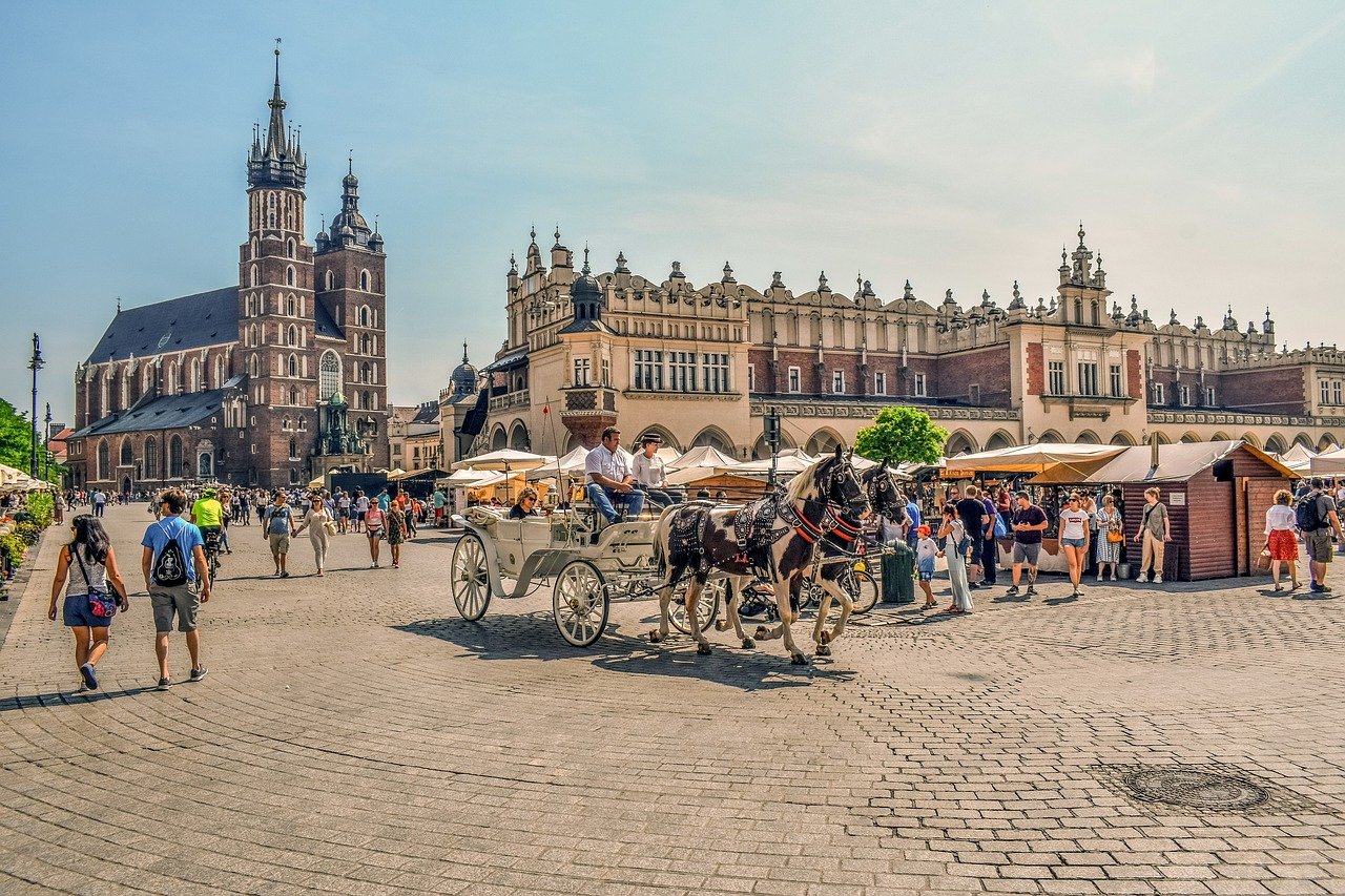 krakow, town, square