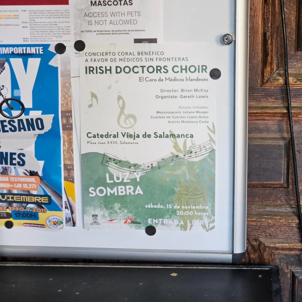Poster advertising a concert in Salamanca Cathedral
