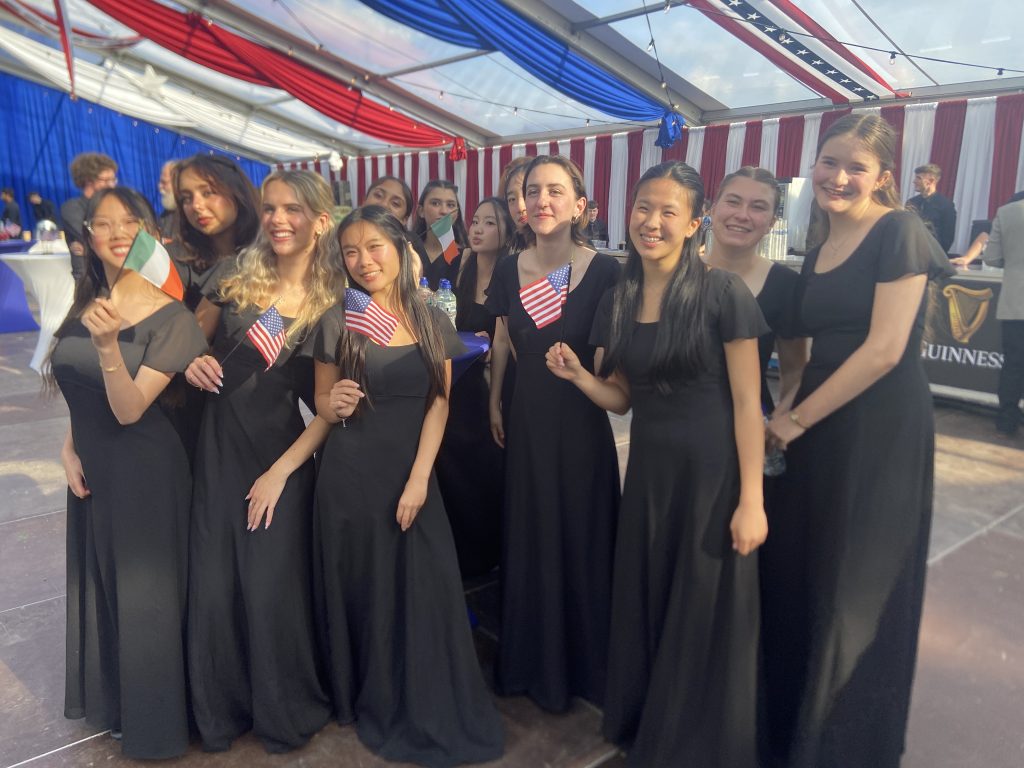 LA Children's Chorus waving flags in Dublin