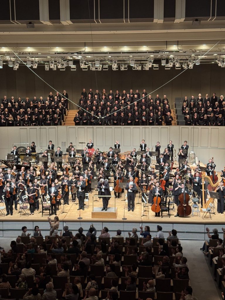 Choir and orchestra on stage in Hiroshima